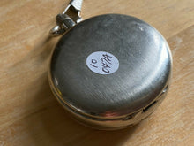 Load image into Gallery viewer, Danbury Mens Silver Full Hunter Skeleton Roman Dial Hand-Wind Pocket Watch Hours