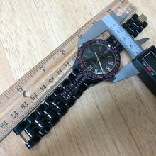Load image into Gallery viewer, Gruen Men Lady Black Japan Movt Rhinestone Analog Quartz Watch Hour~New Battery