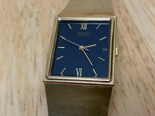 Load image into Gallery viewer, Seiko 5P32-5239 Men Gold Tone Black Rectangle Analog Quartz Watch Hours~New Batt