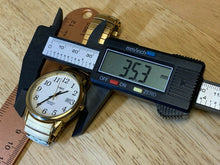 Load image into Gallery viewer, Timex Indiglo Men 30m Gold-White Stretch Analog Quartz Watch Hours~Date~New Batt
