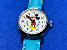 Load image into Gallery viewer, VTG Disney Mickey Bradley Lady Silver Leather Hand-Winding Mechanical Watch Hour