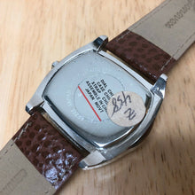 Load image into Gallery viewer, Genevax Men Silver Brown Rhinestone Barrel Analog Quartz Watch Hours~New Battery