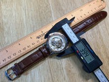 Load image into Gallery viewer, MG ORKINA Mens Dual Tone Skeleton Hand-Wind Mechanical Wind Analog Watch Hours