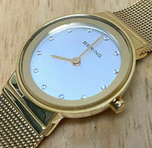 Load image into Gallery viewer, Bering Lady 50m Gold Tone Sapphire Crystal Analog Quartz Watch Hours~New Battery