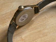 Load image into Gallery viewer, Vintage Timex Lady Gold Tone Water Proof Leather Hand-Wind Mechanical Watch Hour