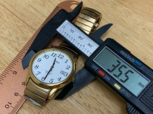 Load image into Gallery viewer, Timex Indiglo Men 30m Gold-White Stretch Analog Quartz Watch Hours~Date~New Batt