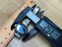 Load image into Gallery viewer, Caravelle By Bulova Lady Silver Blue Oval Swiss Hand-Wind Mechanical Watch Hours