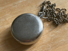 Load image into Gallery viewer, Danbury Mens Silver Full Hunter Skeleton Roman Dial Hand-Wind Pocket Watch Hours