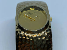 Load image into Gallery viewer, Kenneth Cole Lady Gold Tone Mirror Dial Cuff Analog Quartz Watch Hour~New Batter