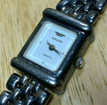 Load image into Gallery viewer, Vintage Gruen Lady Sterling-Tone Rectangle Analog Quartz Watch Hours~New Battery