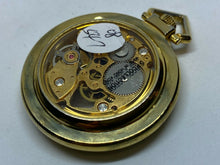 Load image into Gallery viewer, Vintage Cardini Gold Tone Skeleton Roman Hand-Wind Mechanical Pocket Watch Hours