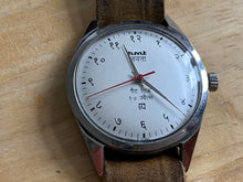Load image into Gallery viewer, Vintage HMT Hindi Dial Men Silver Leather NATO Band Hand-Wind Mechanical Watch Hours