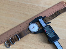 Load image into Gallery viewer, Vintage HMT Hindi Dial Men Silver Leather NATO Band Hand-Wind Mechanical Watch Hours