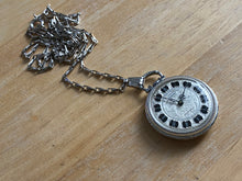 Load image into Gallery viewer, Vintage Hanover Lady Silver Fancy Dial Swiss Made Hand Wind Mechanical Pendant Necklace Pocket Watch Hours