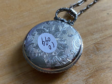 Load image into Gallery viewer, Vintage Hanover Lady Silver Fancy Dial Swiss Made Hand Wind Mechanical Pendant Necklace Pocket Watch Hours