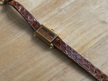 Load image into Gallery viewer, Vintage Anne Klein Lady 17 Jewels Gold Tone Rectangle Leather Band Hand-Wind Mechanical Watch Hours