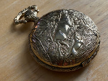 Load image into Gallery viewer, Vintage Ramington Mens Gold Tone Half-Hunter Flower Dial Hand Wind Mechanical Watch Hours