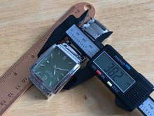 Load image into Gallery viewer, Kenneth Cole KC-3564 Mens All Steel Rectangle Green Dial Analog Quartz Watch Hours~Date~New Battery