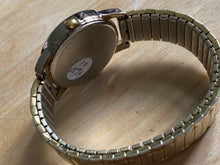 Load image into Gallery viewer, Timex Indiglo Mens 30m WR Classic Gold Tone White Stretch Band Analog Quartz Watch Hours~New Battery