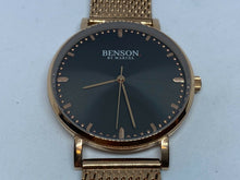 Load image into Gallery viewer, Unused Benson Marcel Men Rose Gold Mesh Swiss Analog Quartz Watch Hours~New Batt
