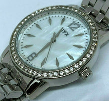 Load image into Gallery viewer, Unused TFX Bulova Lady Silver MOP Rhinestone Analog Quartz Watch Hour~New Batter
