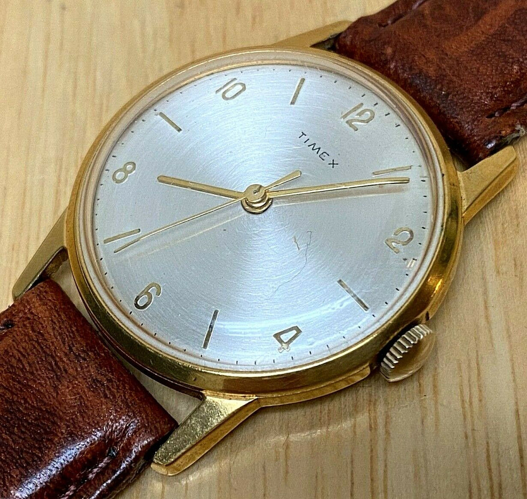Early VTG Timex Mercury Mens Gold Tone Hand-Wind Mechanical Watch Hours~Run Fast