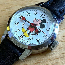 Load image into Gallery viewer, Vintage Disney Mickey Mouse By Bradley Silver Hand-Wind Mechanical Watch Hours
