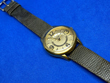 Load image into Gallery viewer, Vintage GUESS Men Gold Tone 3D Dial Leather Analog Quartz Watch Hour~New Battery
