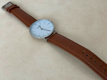 Load image into Gallery viewer, Unused SPREZZA Mens Silver White Thin Slim Analog Quartz Watch Hours~New Battery
