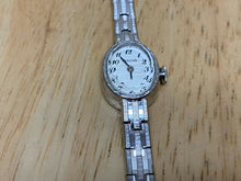 Load image into Gallery viewer, Vintage Bulova Lady 17J Silver Tone Oval Swiss Hand-Wind Mechanical Watch Hours
