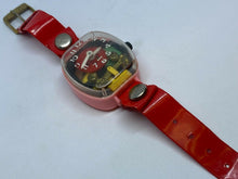 Load image into Gallery viewer, Vintage Merry USA Made Kids Pink Red Plastic Toy Hand-Wind Mechanical Watch Hour
