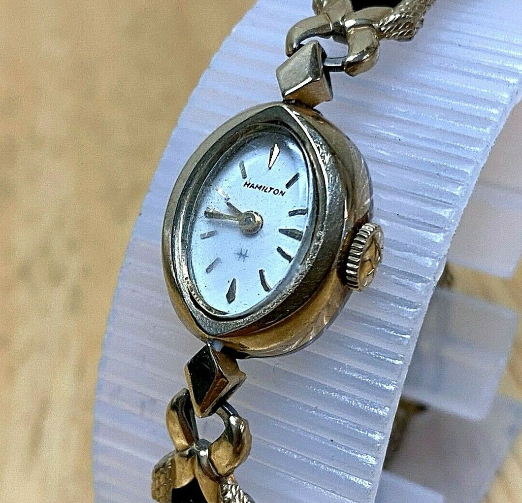 Vintage Hamilton Lady 10k RGP GF Band Gold Tone Hand-Wind Mechanical Watch Hours