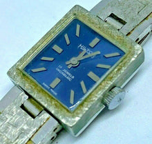 Load image into Gallery viewer, Vintage Hilton Lady 17 Jewel Silver Blue Swiss Hand-Wind Mechanical Watch Hours
