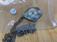 Load image into Gallery viewer, VTG Lucerno Lady Silver Asymmetrical Swiss Hand-Wind Pendant Pocket Watch Hours
