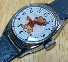 Load image into Gallery viewer, RARE 1940&#39;s US Time Bongo Bear Disney Birthday Hand-Wind Mechanical Watch Hours
