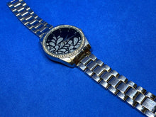 Load image into Gallery viewer, FMD Men Silver Black Japan Movt Rhinestone Analog Quartz Watch Hours~New Battery
