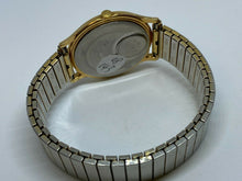 Load image into Gallery viewer, Vintage Timex Men Classic Gold-White Rounded Analog Quartz Watch Hour~New Batter
