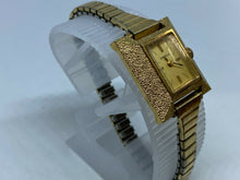 Load image into Gallery viewer, Vintage Caravelle-Bulova Lady Golden Rectangle Hand-Wind Mechanical Watch Hours
