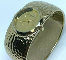 Load image into Gallery viewer, Kenneth Cole Lady Gold Tone Mirror Dial Cuff Analog Quartz Watch Hour~New Batter
