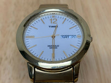 Load image into Gallery viewer, Timex Indiglo Mens 30m Gold Tone Analog Quartz Watch Hours~Day Date~New Battery
