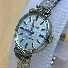 Load image into Gallery viewer, Vintage Jubilee Lady 2 Diamonds Silver Stretch Hand-Wind Mechanical Watch Hours
