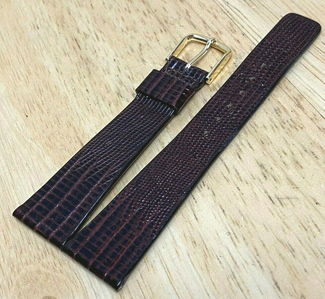 Original Seiko Canada Brown Genuine Leather Gold Buckle Watch Strap Band~20mm