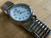 Load image into Gallery viewer, Speidel Express Mens Silver White Stretch Analog Quartz Watch Hours~New Battery
