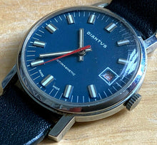 Load image into Gallery viewer, Vintage Diantus Swiss 2292 Men Silver Blue Hand-Wind Mechanical Watch Hours~Date
