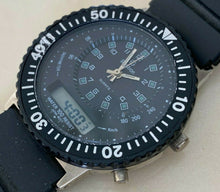 Load image into Gallery viewer, VTG Armitron Men 100m Diver Aviator Analog Digital Chrono Watch Hour~New Battery
