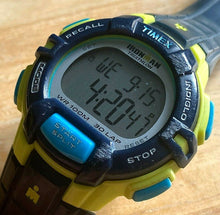 Load image into Gallery viewer, Timex Ironman Men 100m Green Black Digital Alarm Chrono Watch Hours~New Battery
