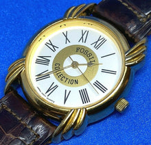 Load image into Gallery viewer, Vintage Fossil Men Lady Rough Hand-Made Leather Band Quartz Watch Hours~New Batt

