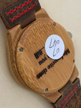 Load image into Gallery viewer, Custom Made Solid Wood Case Leather Band Analog Quartz Watch Hours~New Battery
