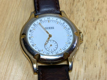 Load image into Gallery viewer, Vintage GUESS Mens Small Seconds Leather Analog Quartz Watch Hours~New Battery
