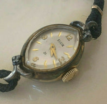 Load image into Gallery viewer, Vintage Elgin Lady 10k RGP Sterling Lug Diamonds Hand-Wind Mechanical Watch Hour
